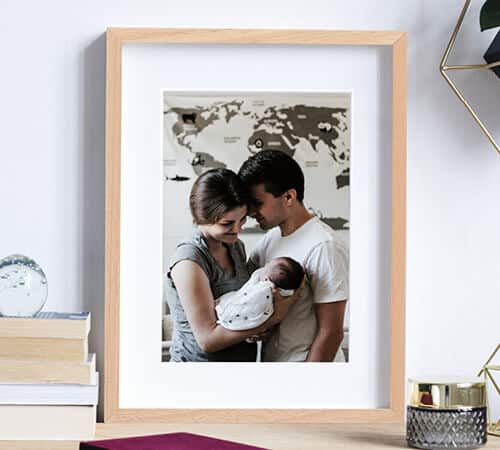 Foto con cornice personalizzata per battesimo, cresima, comunione, newborn