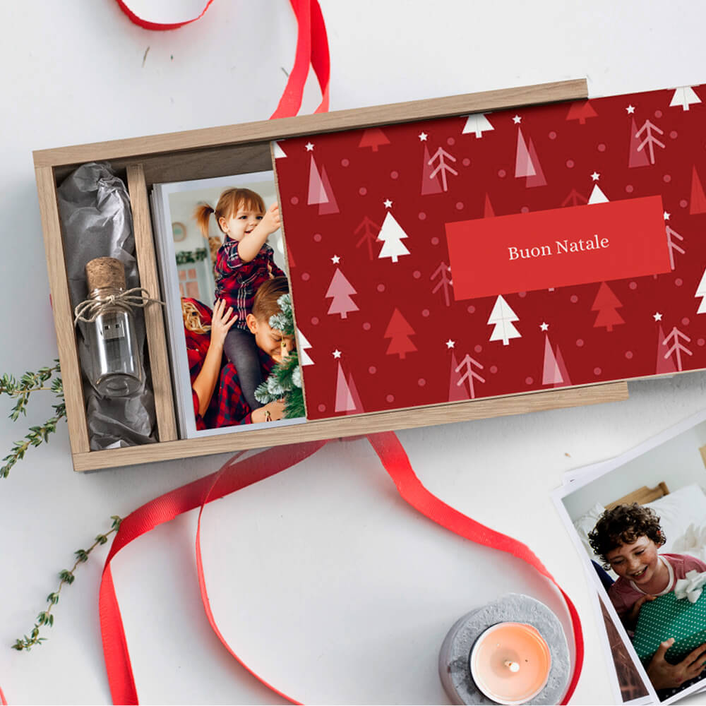 Memory Box | Scatola in legno portafoto | Idee regalo Natale