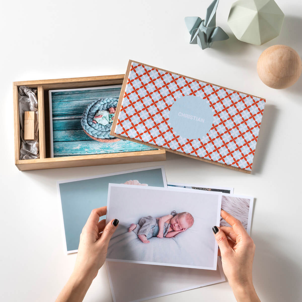 Box Foto | Memory Box: Scatola in legno con foto e chiave usb