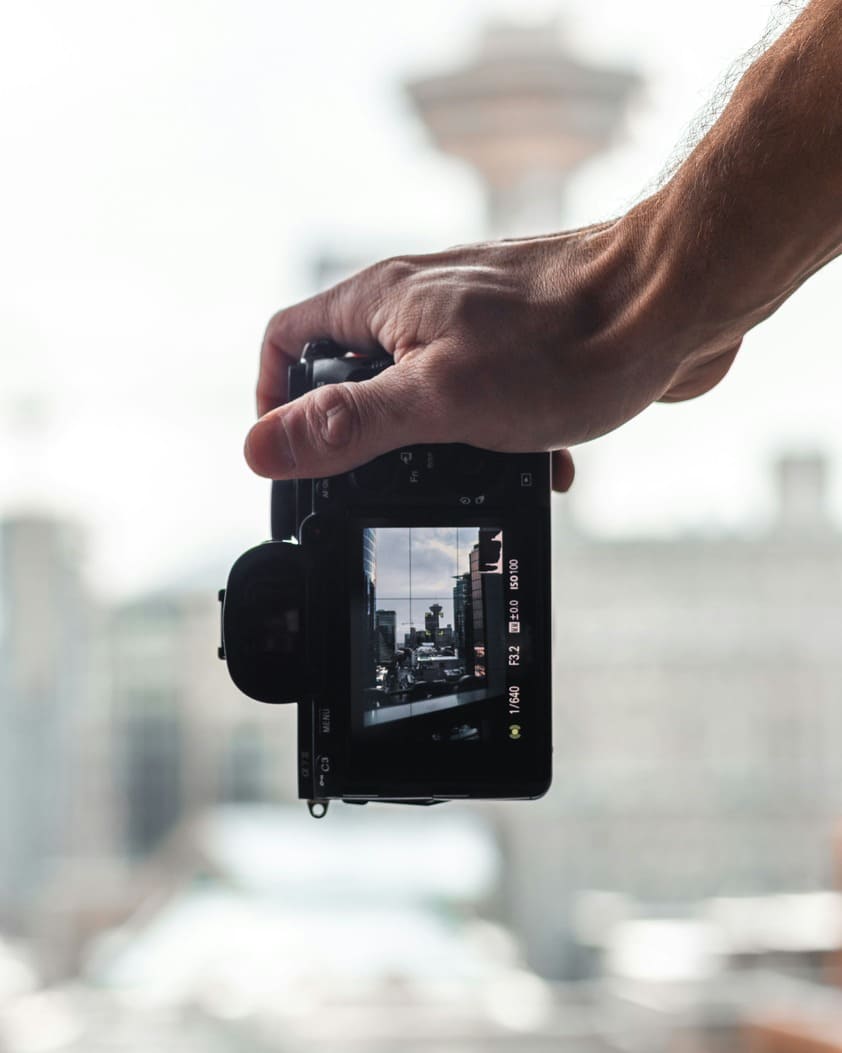 griglia per la regola dei terzi sul display della macchina fotografica